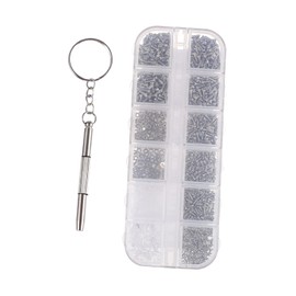 PACKOVE 1100pcs Stainless Steel Glasses Screws Repair Kit Nuts and Washers Eyeglasses Tool Set for Sunglasses and Optical Frames