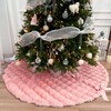 60-Inch Puff Quilt Faux Fur Christmas Tree Skirt, Soft Plush