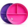 Munchkin Stay Put Divided Suction Plates, Pink/Purple