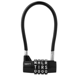 NBYT Cable Locks with Word Combination Gate Locks for Metal Fence for Shed Locks for Gates Outdoor Fence Metal Gate Lock Long Cabinet Lock Refrigerator Lock Dumpster Lock Cabinet Letter Padlock.