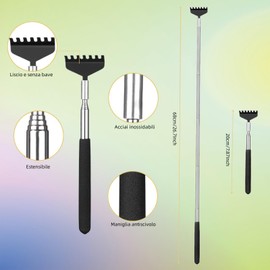 Telescopic Back Scratcher, Pack of 2, Stainless Steel Back Scratcher, Telescope, Easy to Carry