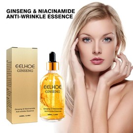 EELHOE 24k Gold Ginseng Serum Anti Wrinkle Lifting Firming Fade Fine Lines Lightening Spot Hyaluronic Acid Nicotinamide Facial Essence