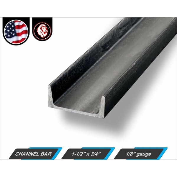 American Steel (X2) 1-1/2" x 3/4" Channel Bar - 1/8"