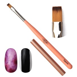 zecca Nail Studio Brush Gel Nail Tool Gel Brush with Cap Single Item Gel Brush Self Nail Gel Brush Nylon Nail Brush (zecca Brush [Square])