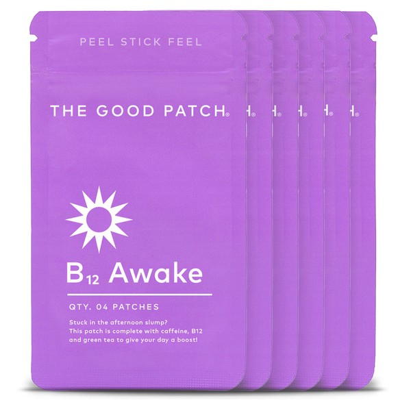 The Good Patch B12 Awake Patch with Plant-Based Ingredients, Infused with Caffeine, B12, and Green Tea Extract, Designed to give Your Day a Boost (24 Total Patches)