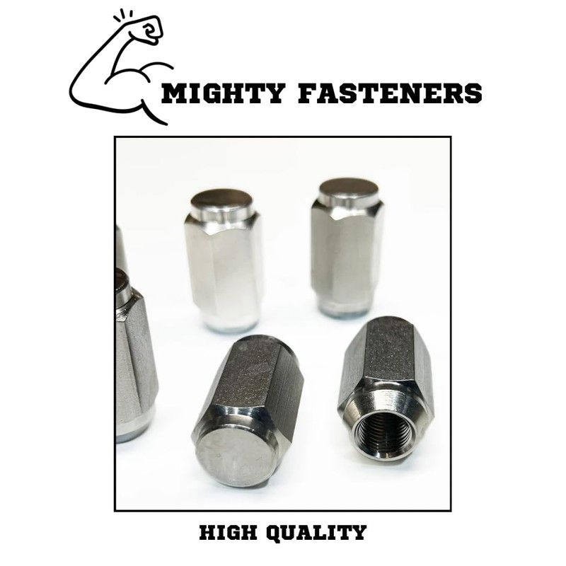MIGHTY FASTENERS Acorn Lug Nuts, 1/2"-20 Thread, 304 Stainless Steel,