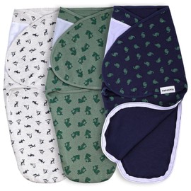 Hakochia Baby Swaddle Sleep Sacks with Zipper for Newborns 0-3 Months | Easy Diaper Change Swaddling Blanket for Infant Boys & Girls | 3-Pack