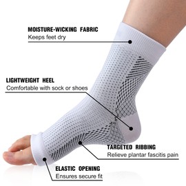 4 Pairs Ankle Brace Orthopaedic Compression Socks for Women and Men for Plantar Fasciitis Socks Arthritis Joint Pain Heel Spurs Neuropathy Foot Braces Ankle Joint, black+white
