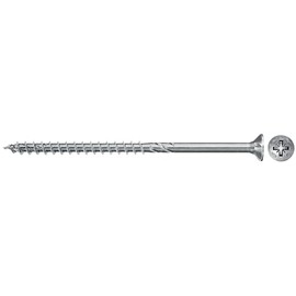 fischer 670071 FPF Power-Fast II 3.5 x 45 mm Chipboard Wood Screws, Countersunk Head with Phillips, Partial Thread, Galvanised Blue Passivated, Box of 100