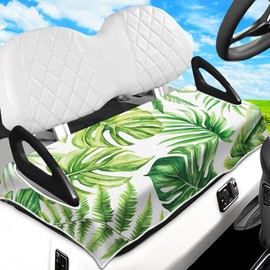 peacoblue Golf Cart Seat Covers Towel Tropical Plants 100% Microfiber 51"x31" Golf Cart Seat Blanket Cushions Golf Accessories Universal Fit for Club Car EZGO Yamaha Precedent 2-Seat Golf Carts