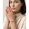 Silver Adjustable Cubic Zirconia Heart Bracelet for Women, Dainty Stackable
