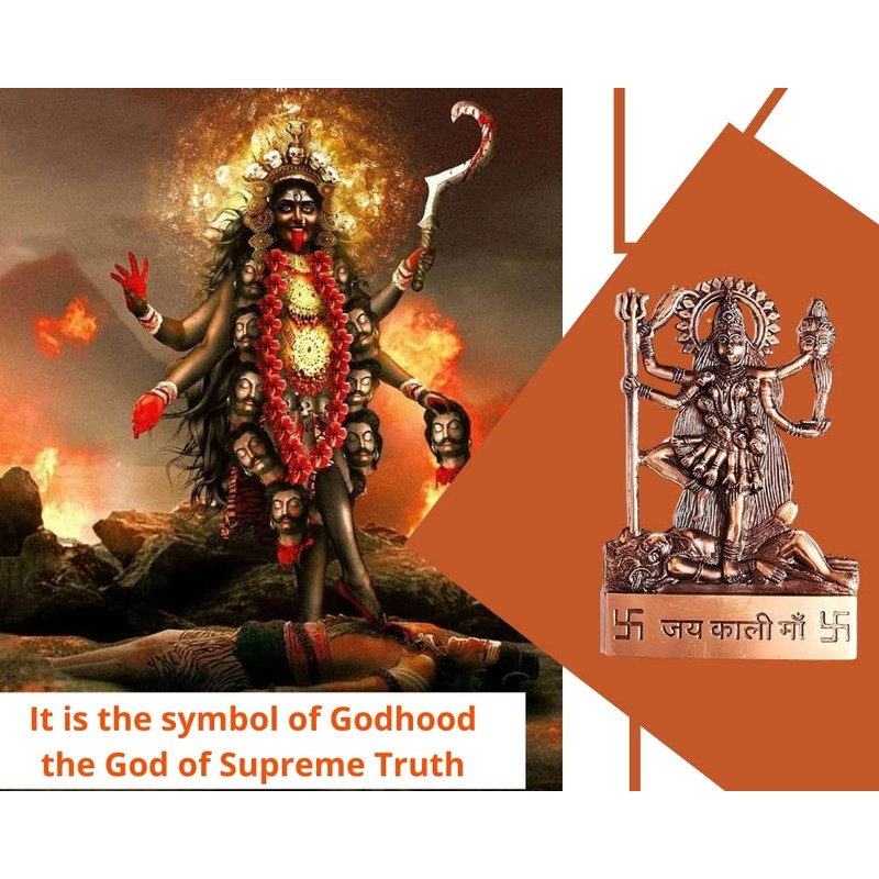 4.3 Inches Handmade Kali Spiritual Goddess Standing on Shiv, Mix