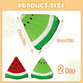 FuninCrea Plush Coin Purse, Cute Womens Wallet Small Coin Pouch Mini Ladies Change Purse Case Fruit Zipper Bag Small Items Storage Bag for Coin Cash Cosmetic Key Holder (Red+Green)