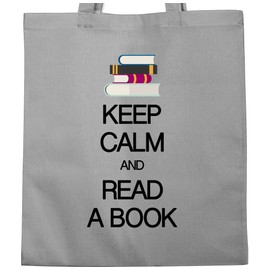Shirtracer - Cotton Bag - Keep Calm and Read a Book, 1 Light Grey