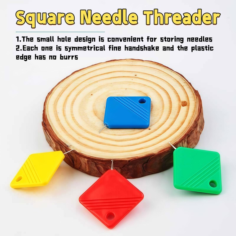 Omeblos Needle Threaders,Needle Threaders Hand Sewing,Square Plastic Needle Threader,Needle Threader