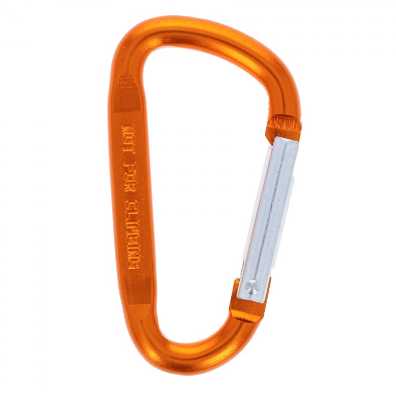 6 Pack Aluminum Multi-Color Carabiner Spring Clip Keychain (Orange, Large)