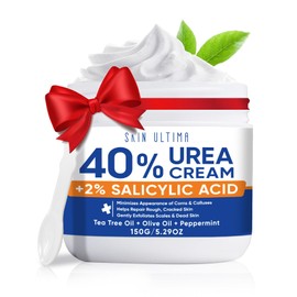 SKIN ULTIMA Urea Cream 40 Percent Plus 2% Salicylic Acid, 40% Urea Cream for Feet Maximum Strength, Foot Cream for Dry Cracked Feet, Heels, Knees, Hands & Elbows, Intensive Repair & Moisture, 5.29 oz