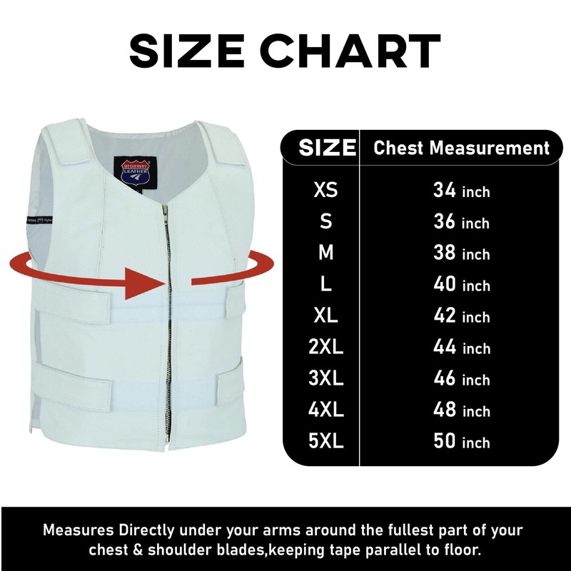 White Women Bullet Proof style Leather Motorcycle Vest for bikers