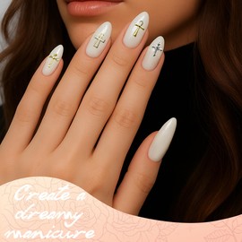 1 Box 3D Nägel Charm, Nail Charms Gold Silber, Kreuz Nagelkunst-Charms, Metall Kreuz Nagel Charms, Nägel Zubehör, für DIY Schmuckdekoration Nagel Dekorationen