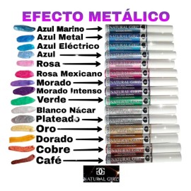 Delineadores De Colores Efecto Metálico Marca Natural Girl