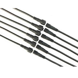 HUALAND 6 Pairs Pack Black Pigtail Plastics Waterproof 2 cores Waterproof Connection Cable with Plug and Socket Connector Adapter 2 pins 2 pin Plug LED Light Bars led connctor Waterproof Connector