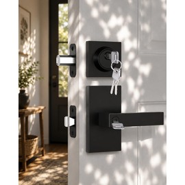 Newlaking Exterior Door Handle with Single Cylinder Deadbolt Lock