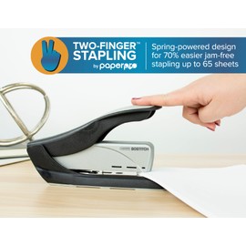 Bostitch Office inHANCE Heavy Duty Stapler, 65-Sheet Capacity, Black/Silver