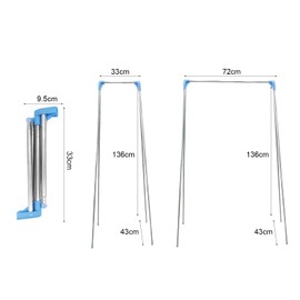 Yuhtech Extendable Clothes Rail Portable Clothes Rack Foldable Small Adjustable Travel Clothes Airer Lightweight Clothes Rack Organiser for Camping, Dance, Laundry, Hiking