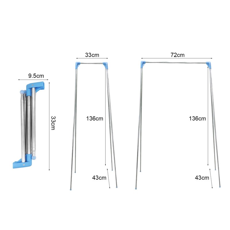 Yuhtech Extendable Clothes Rail Portable Clothes Rack Foldable Small Adjustable