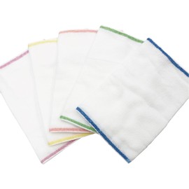 Oboro Towels, Face Towels, Set of 5, Quick Drying, Thin, Fluffy, Gentle Touch, Suitable for Babies, Made in Japan, 13.4 x 33.5 inches (34 x 85 cm)
