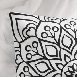 Set of 4 Luxton Home Decoration Black White Cushion Covers, Soft Flannel Square Cushion Cover Set for Sofa Couch Lounge Decoration 45x45cm