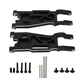 RC Front Suspension Arms Set Aluminum Alloy with Carbon Plate RC Front Swing Arms for TRAXXAS 1/8 4WD SLEDG Black