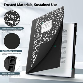 TiMOVO Case Compatible for Remarkable 2 Tablet, Slim Lightweight Stand Hard Back Shell Protective Cover with Pen Holder Compatible with Remarkable 2 Paper Tablet 10.3" 2020 Released, Black Notebook