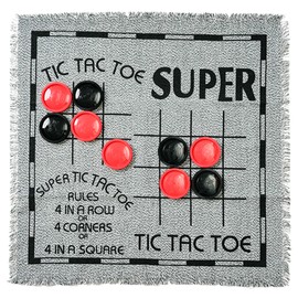 Trimate: 3-in-1 Giant Checkers & Tic Tac Toe - Jumbo 25.6" Square Rug, 2 Player Game Set, Indoor-Outdoor Family Fun, Portable & Easy to Set Up, Age 4+