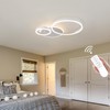 O'NEELDY Modern 3 Ring LED Chandelier Lamp Fixture White 25.59''Dimmable