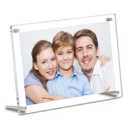 HETOOSHI Acrylic Picture Frame, Picture Frame Without Frame, Double-Sided Frameless Frame, Clear, Suitable for Postcards, Valuable Pictures, Wedding Pictures. (1 Set, 18.2 cm x 13.2 cm)