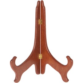 Bard's Hinged Medium Wood Plate Stand, 11" H x 8.5" W x 6" D (For 10" - 14" Plates), Pack of 6