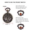 Tree of Life Pocket Watch Vintage Quartz FOB Pocket Watches