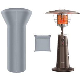 SIRUITON Tabletop Heater Cover Waterproof with Zipper Water-Resistant 22 Inch Round Stand-Up Table Top Patio Heater Cover，Grey