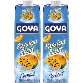 Goya Passion Fruit Cocktail, Tropical Passion Fruit Juice, Vitamin C Rich, 2-Pack, 33.8 oz Bottle