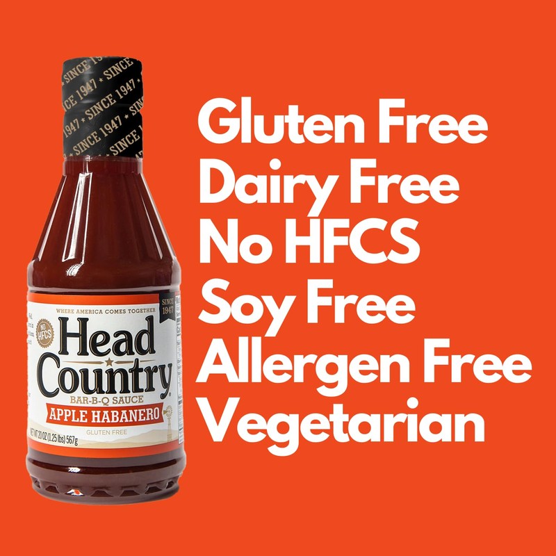 Head Country Bar-B-Q Sauce, Apple Habanero | Gluten Free BBQ