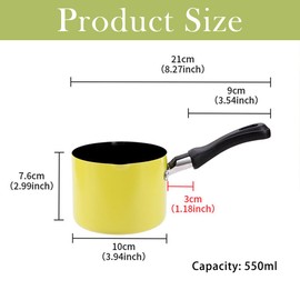 Mini Saucepan, 0.5QT Green Nonstick Butter Warmer with Handle 2 Pour Spouts Multi Milk Pot Stockpot Practical Small Melting Pot Valentine's Day