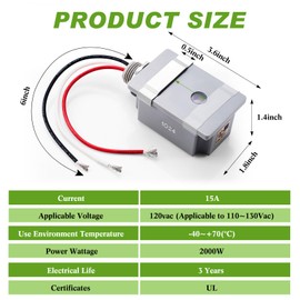 Retisee 2 Pcs Photocell Sensor for Outdoor Lights, 120vac 50/60 Hz Waterproof Dusk to Dawn Sensor Photoelectric for Back Yard Lightening Compatible with Incandescent/compact Fluorescent/halogen/led