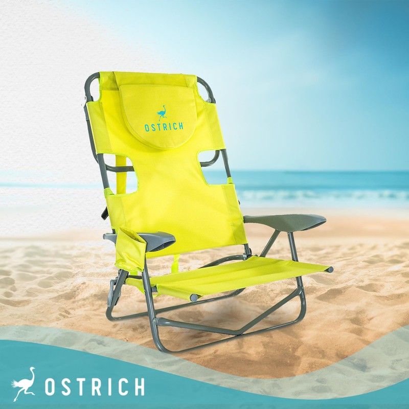 Ostrich On Your Back Backpack Beach Chair with Face Hole
