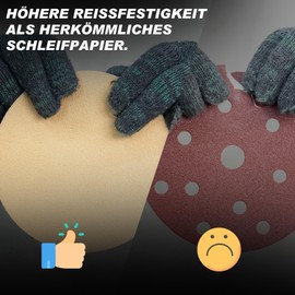 Nicht poröses Schleifpapier 150 mm Klett 240 Körnung Schleifscheiben, goldenes Aluminiumoxid-Schleifpapier, langlebiges Exzenterschleifpapier für die Automobil und Holzbearbeitung, 50 Stück