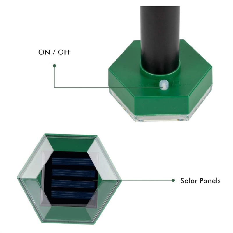4Pcs Solar Mole Repellent Ultrasonic Outdoor Waterproof Sonic Deterrent Mole