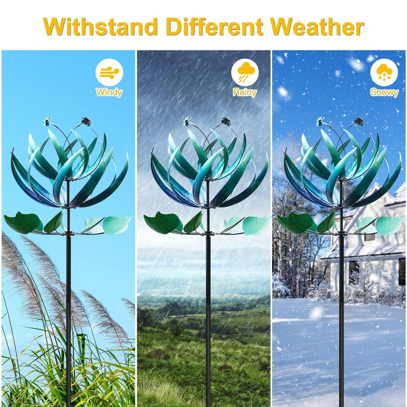 LimeHill Wind Spinner for Yard and Garden - Large Metal