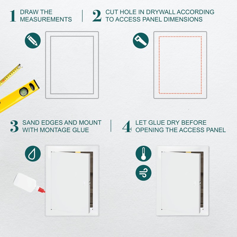 ECOPRO VENT 8" x 10" White Metal Access Panel. Service