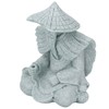 Fisherman Statue Sitting Fishing Old Man Figurine Small Desk Ornament
