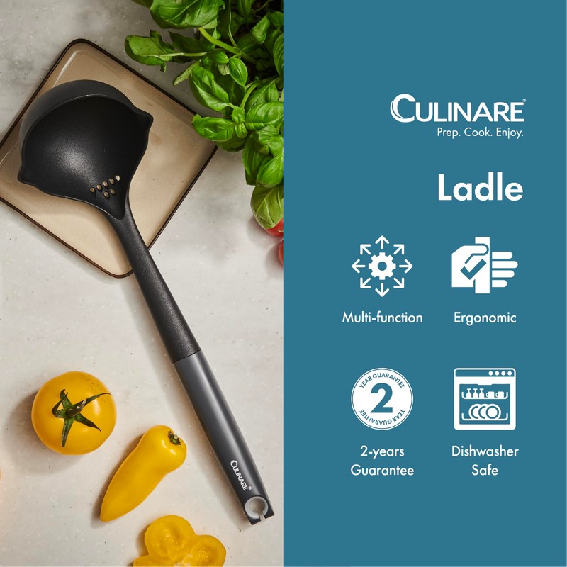 Culinare Soup Ladle with Two Pouring Spouts, Heat Resistant, Integrated